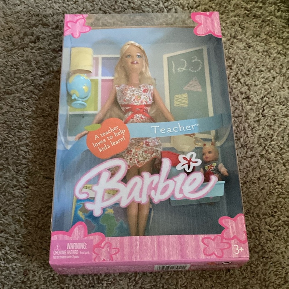 New Barbie Teacher Doll with Pink Floral Dress